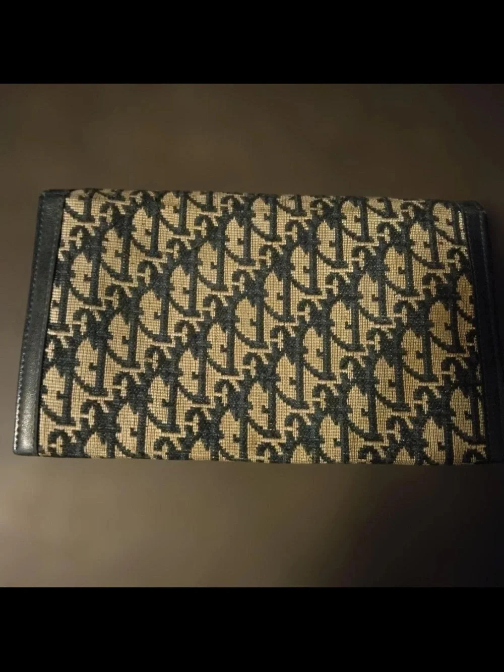 Dior Brown and Black Monogram Clutch